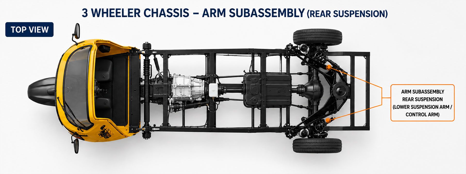 THREE WHEELER ARM SUBASSEMBLY  BY BUDHALE PRESSTECH