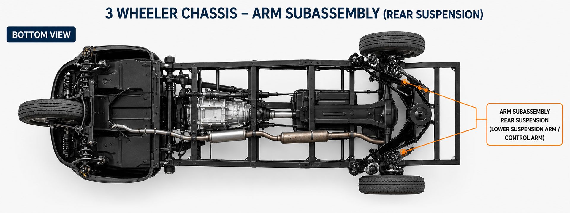 THREE WHEELER ARM SUBASSEMBLY  BY BUDHALE PRESSTECH